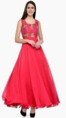 Just Wow Pink Embellished Maxi Dress women