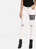 Kook N Keech Disney White Skinny Fit Mid Rise Mildly Distressed Stretchable Jeans women