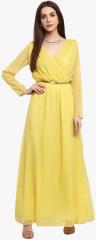 La Zoire Yellow Solid Maxi Dress women