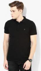Lee Black Solid Polo T Shirt men