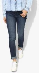Lee Blue Washed Mid Rise Skinny Fit Jeans women