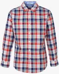 Lee Cooper Red Checked Regular Fit Casual Shirt boys