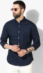 Levis Blue Slim Fit Solid Casual Shirt men