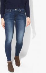 Levis Blue Super Skinny Fit Mid Rise Clean Look Jeans women