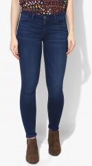 Levis Blue Super Skinny Fit Mid Rise Clean Look Stretchable Jeans 710 women