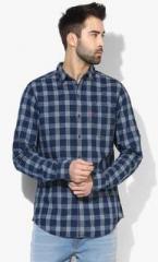 Levis Navy Blue Checked Slim Fit Casual Shirt men