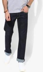 Levis Navy Blue Mid Rise Solid Regular Fit Jeans men