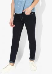 Levis Navy Blue Mid Rise Super Skinny Fit Jeans women