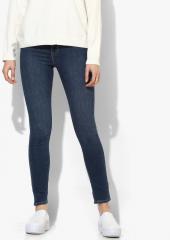 Levis Navy Blue Skinny Fit Mid Rise Clean Look Jeans women