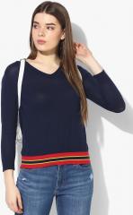 Levis Navy Blue Solid Pullover women