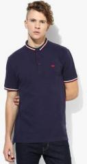 Levis Navy Blue Solid Regular Fit Polo T Shirt men
