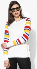 Levis White Striped Sweater women