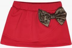 Lil Orchids Red Solid Skirt girls