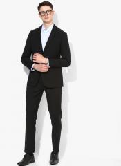 Louis Philippe Black Slim Fit Single Breasted Formal Suit men