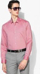 Louis Philippe Men Red Slim Fit Solid Formal Shirt