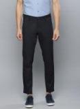 Louis Philippe Sport Men Navy Blue Slim Fit Printed Regular Trousers