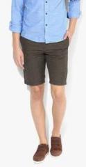Louis Philippe Sports Olive Printed Shorts men