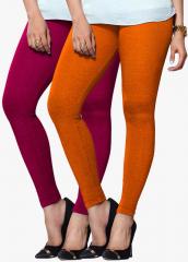 Lux Lyra Pack Of 2 Multicoloured Color Solid Leggings women