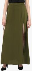 Mabish By Sonal Jain Olive Solid A Line Skirt women