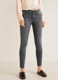 Mango Grey Regular Fit Mid Rise Clean Look Stretchable Cropped Jeans women