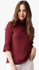 Marie Claire Maroon Solid Blouse women