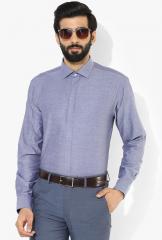 Marks & Spencer Blue Solid Tailored Fit Formal Shirt men