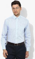 Marks & Spencer Blue Striped Regular Fit Formal Shirt men