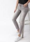 Mast & Harbour Grey Skinny Fit Mid Rise Clean Look Stretchable Jeans women