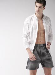 Mast & Harbour Navy Blue Checked Boxers men