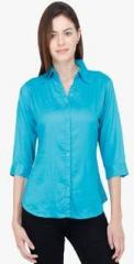 Mayra Light Blue Solid Shirt women
