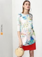 Miss Bennett Front Print Top Highlighted With Bead Work women