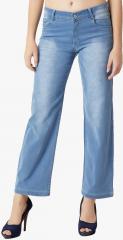 Miss Chase Blue Mid Rise Flared Jeans women