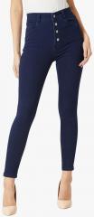 Miss Chase Navy Blue Skinny Fit High Rise Clean Look Jeans women