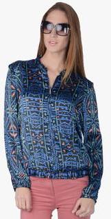 Miway Blue Printed Summer Jacket women