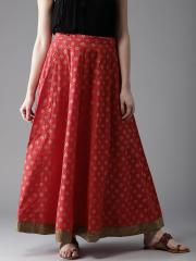 Moda Rapido Red Printed Flared Skirt women