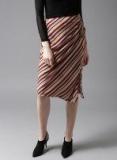 Moda Rapido Women Multicoloured Striped Straight Skirt