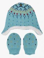 Mothercare Blue Cap With A Pair Of Mittens girls