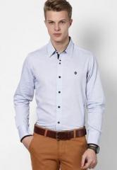 Mufti Solid Blue Casual Shirt men