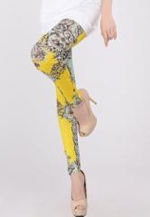 N-gal Yellow Printed Legging women