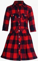 Naughty Ninos Red Checked Party Dress women
