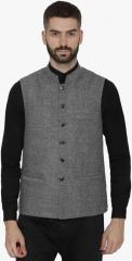 Neudis Grey Woven Design Nehru Jacket men
