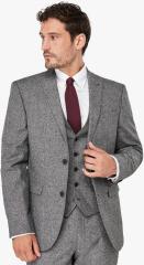 Next Grey Self Design Suit men