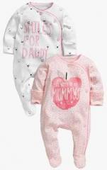 Next Pack Of 2 Apple Mummy And Daddy Sleepsuits girls