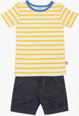 Nino Bambino Yellow Striped Shorts Set boys