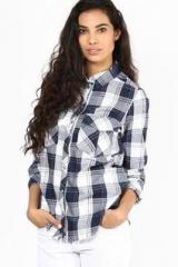 Only Blue Checked Shirt women