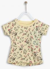 Palm Tree Yellow Printed Casual Top girls