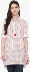 People Red Striped Tunic women