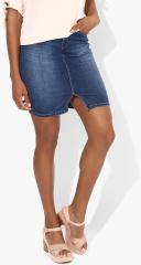 Pepe Jeans Blue Washed Pencil Skirt women