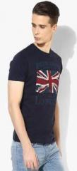 Pepe Jeans Navy Blue Printed Round Neck T Shirt men