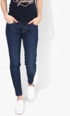 Pepe Jeans Navy Blue Slim Fit Mid Rise Clean Look Jeans women